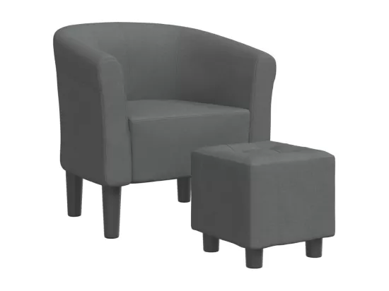 Chaise cabriolet avec repose-pied gris foncé tissu