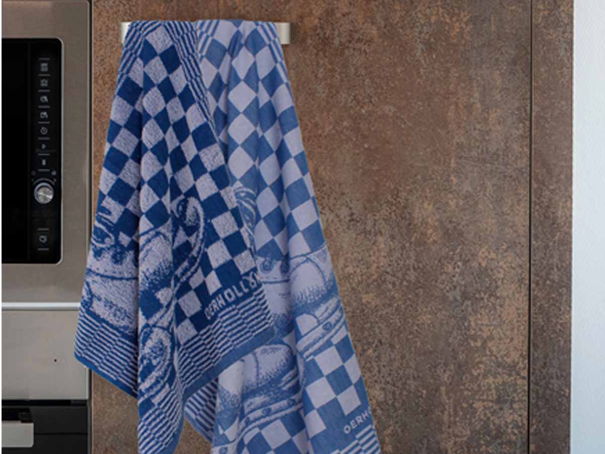 DoubleDry Schaats 50 x 50 cm set van 6 keukendoeken - blauw