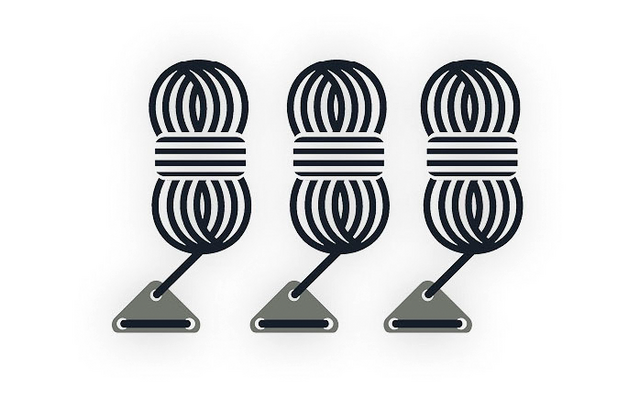 Bent Abspannleine (3 Stück)