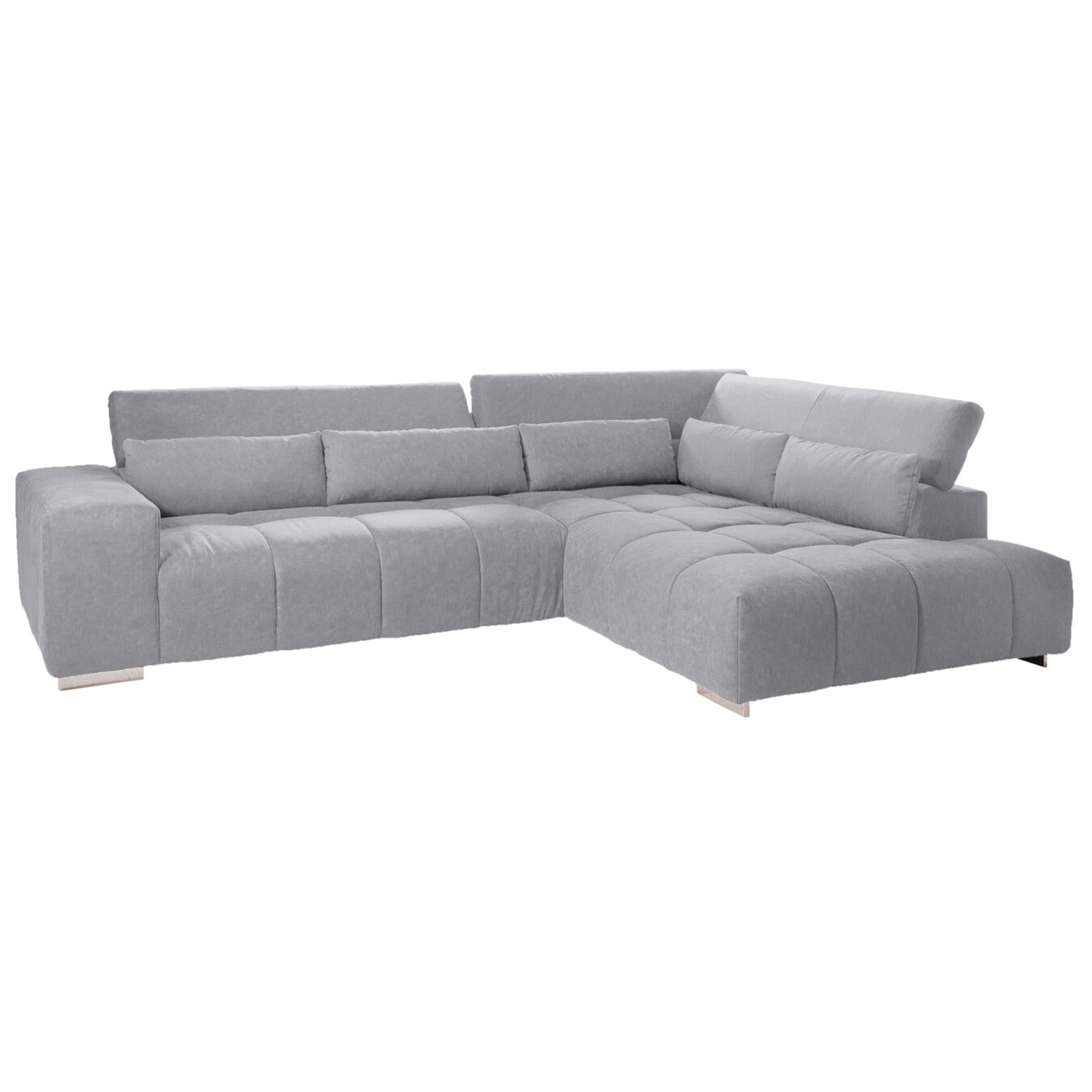Ecksofa - grau - Ottomane rechts