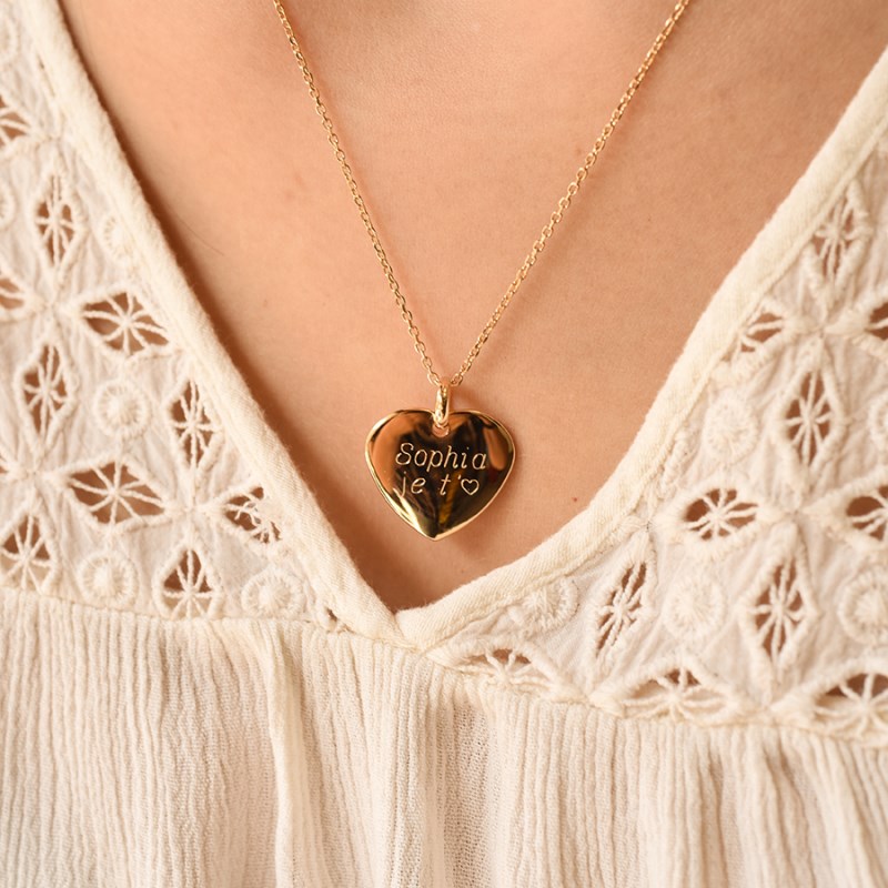 Collier coeur plaqué or 18 K