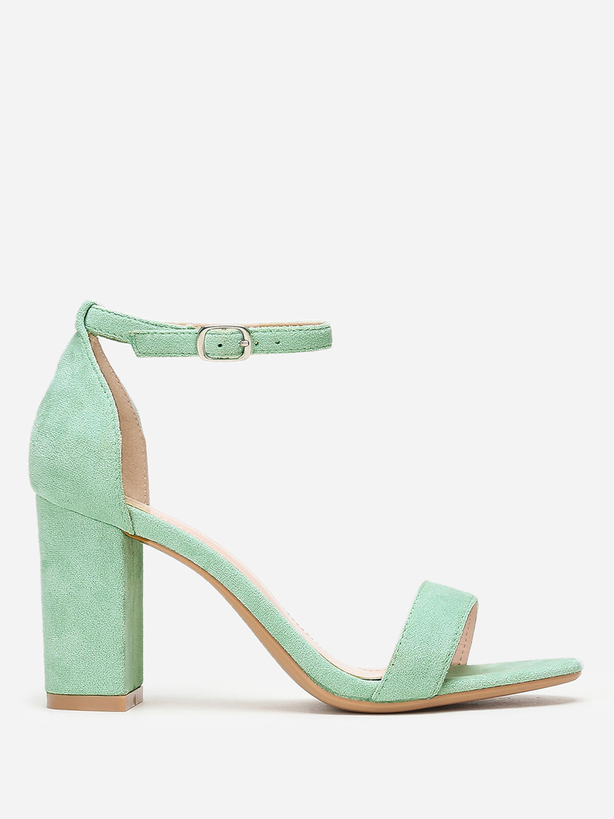Sandales à brides et talon carré- Vert menthe