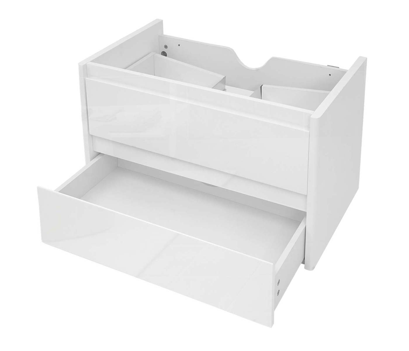 Waschbeckenunterschrank MCW-B19, Waschtischunterschrank Waschtisch Badezimmer, hochglanz Soft-Close 50x60cm ~ weiß