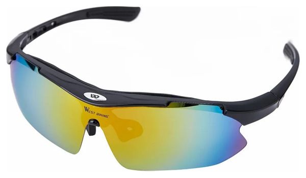 Lunettes de soleil de sport UV400 Protection Outdoor - noir