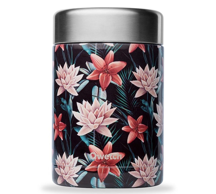 Lunch box isotherme double paroi inox Tropical Noir 65 cl - QWETCH