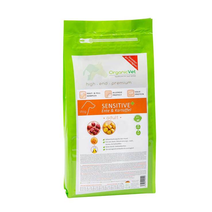Organicvet Hund Trockennahrung Sensitive + , 1.5 kg