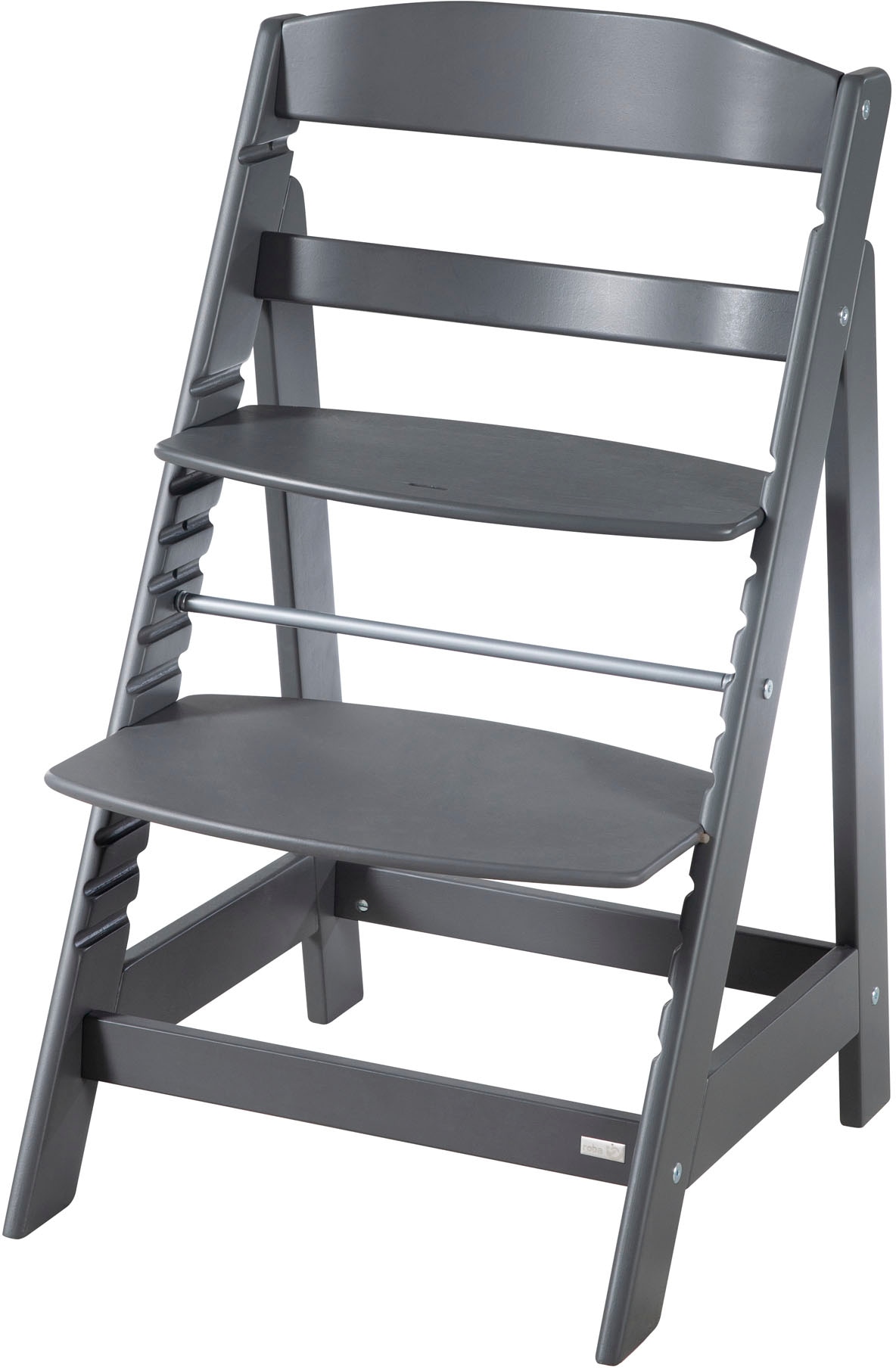 roba® Hochstuhl »Born Up, anthrazit, mit Neugeborenen-Aufsatz, graphite gesteppt« (Set)