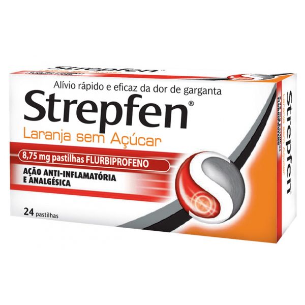 Strepfen Laranja sem Açúcar 8,75mg 24 pastilhas