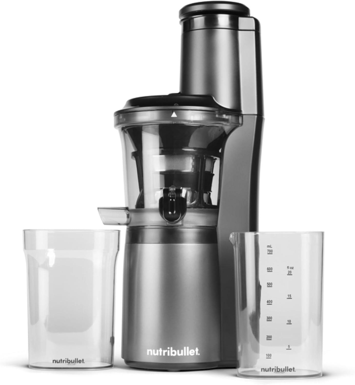 nutribullet Slow Juicer Entsafter, Kaltentsafter, Obst- und Gemüseextraktor, Fruchtsaftpresse, Täglicher Gebrauch, 1,8 L Fruchtfleischbehälter, schwarz, NBJ500