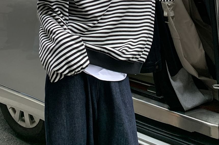 Dream Drop - Gestreepte sweater met lange mouwen en ronde hals