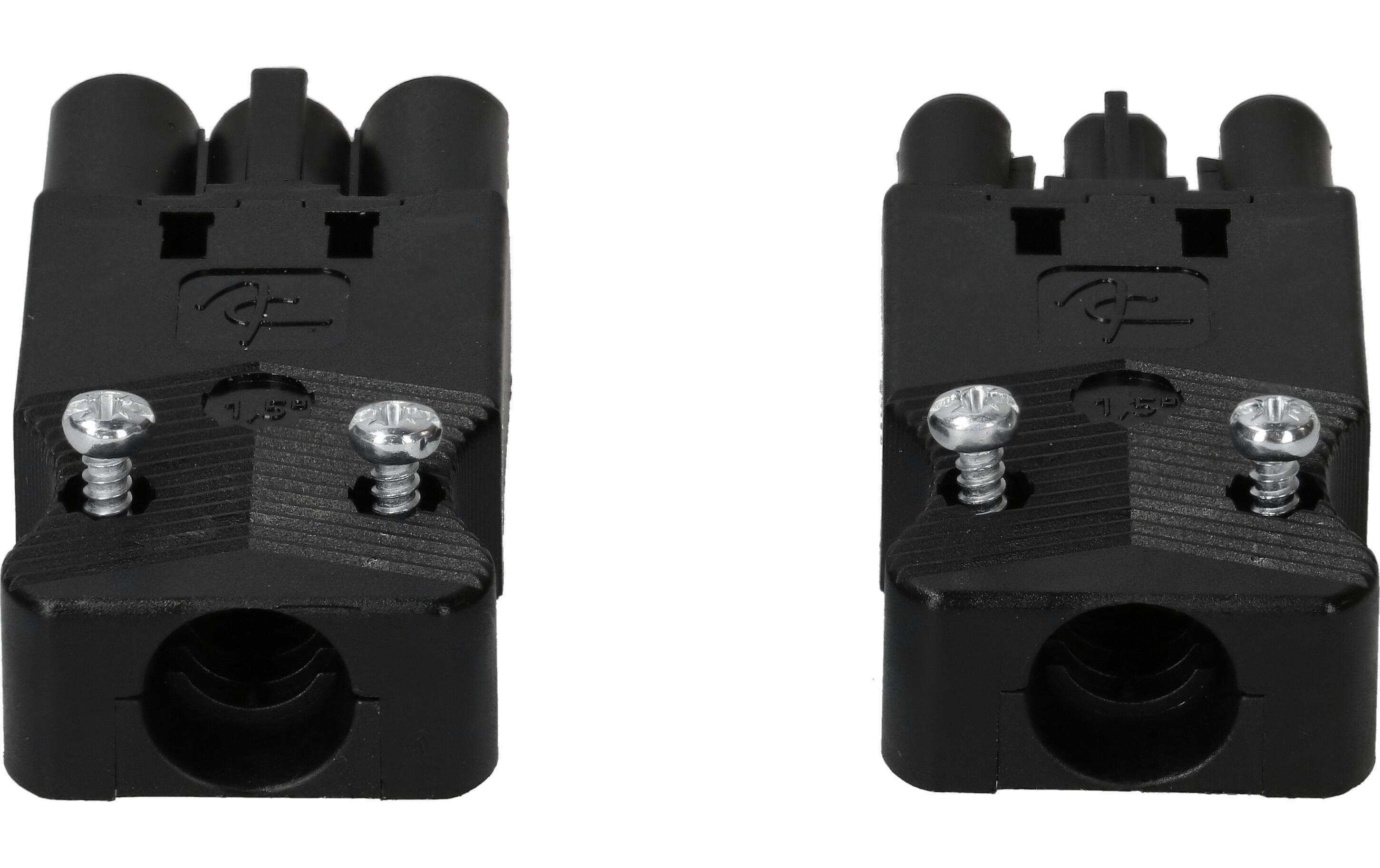 Set Stecker und Kupplung AC 166 flach, 3-poligSet aus AC 166 Stecker und AC 166 Kupplung, flach