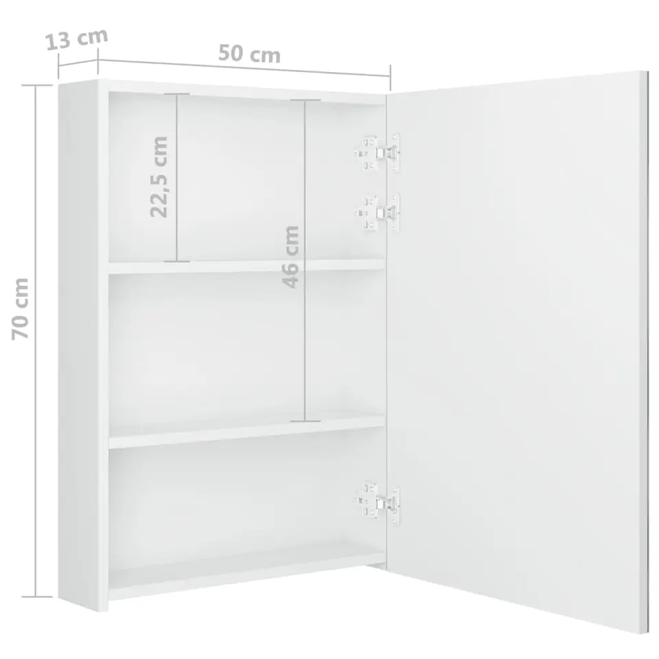 vidaXL - Badkamerkast - Wit - MDF - 50 x 13 x 70 cm