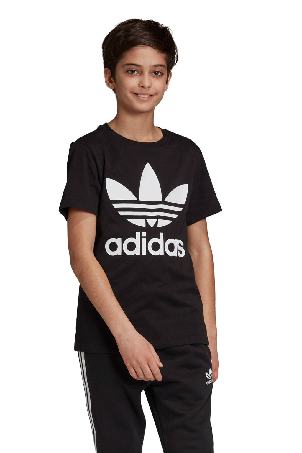 adidas T-shirt Trefoil zwart/wit