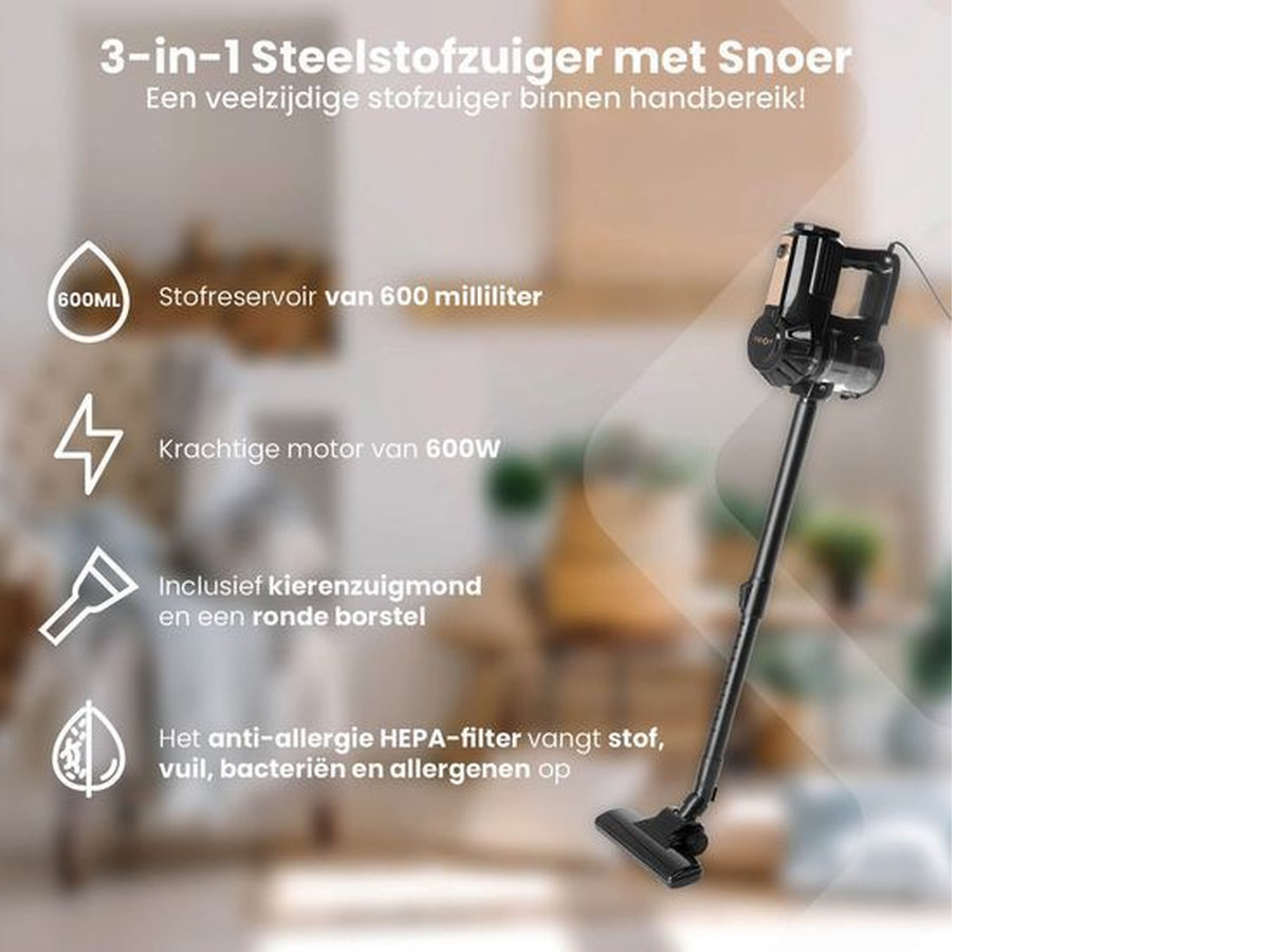 Nexxt 3 in 1 stofzuiger - 600 watt