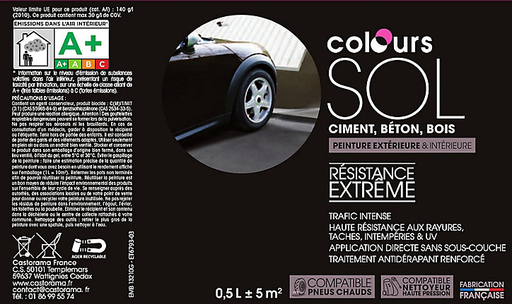 Peinture extérieure sol Premium basalte satin Colours 0,5L