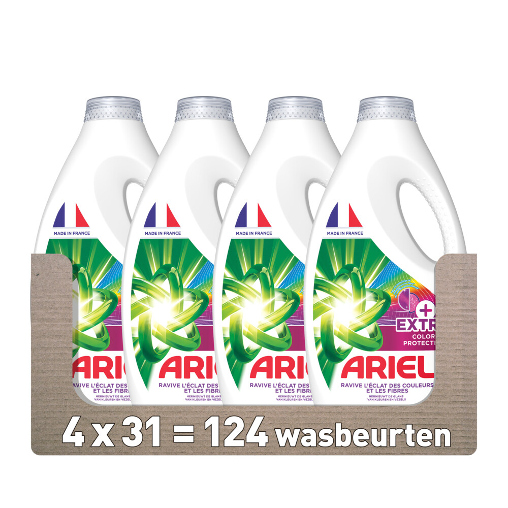 4x Ariel Vloeibaar Wasmiddel +Extra kleurbescherming 31 Wasbeurten1395 ml