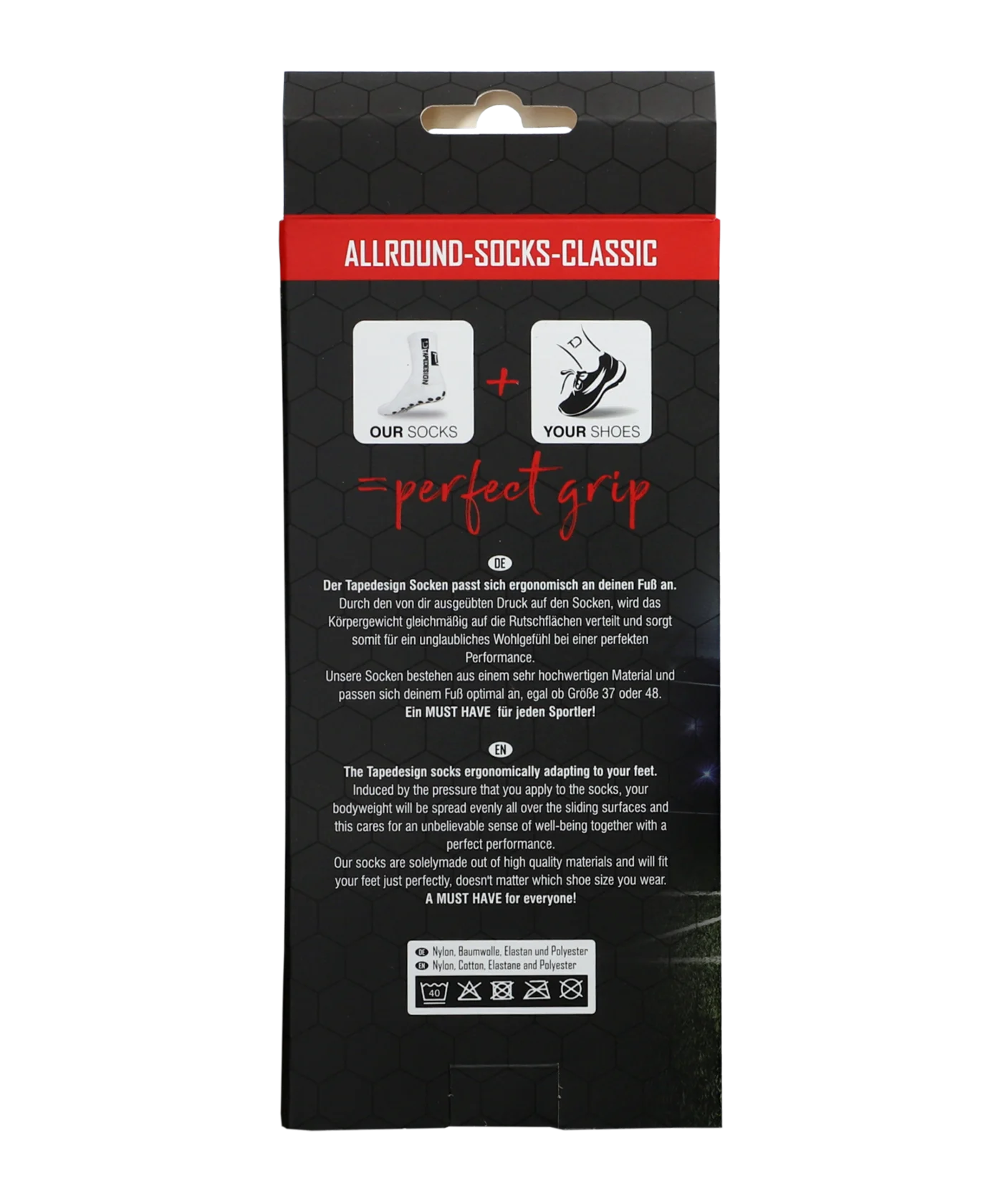 Tapedesign Gripsocks Socken Rot F014