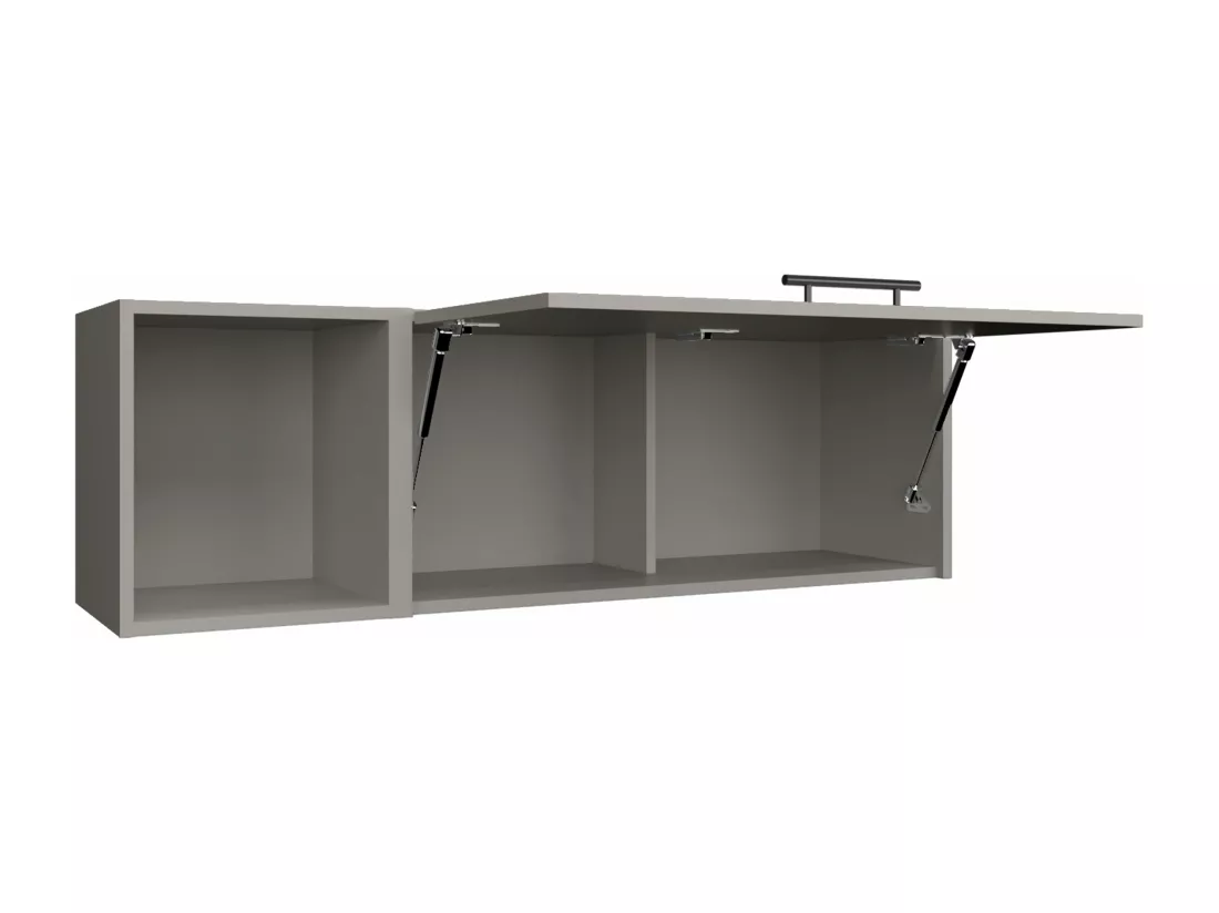 Armoire murale en mélamine avec 3 étagères et porte battante supérieure , Gris , 37.8 cm X 119.9 cm X 33 cm