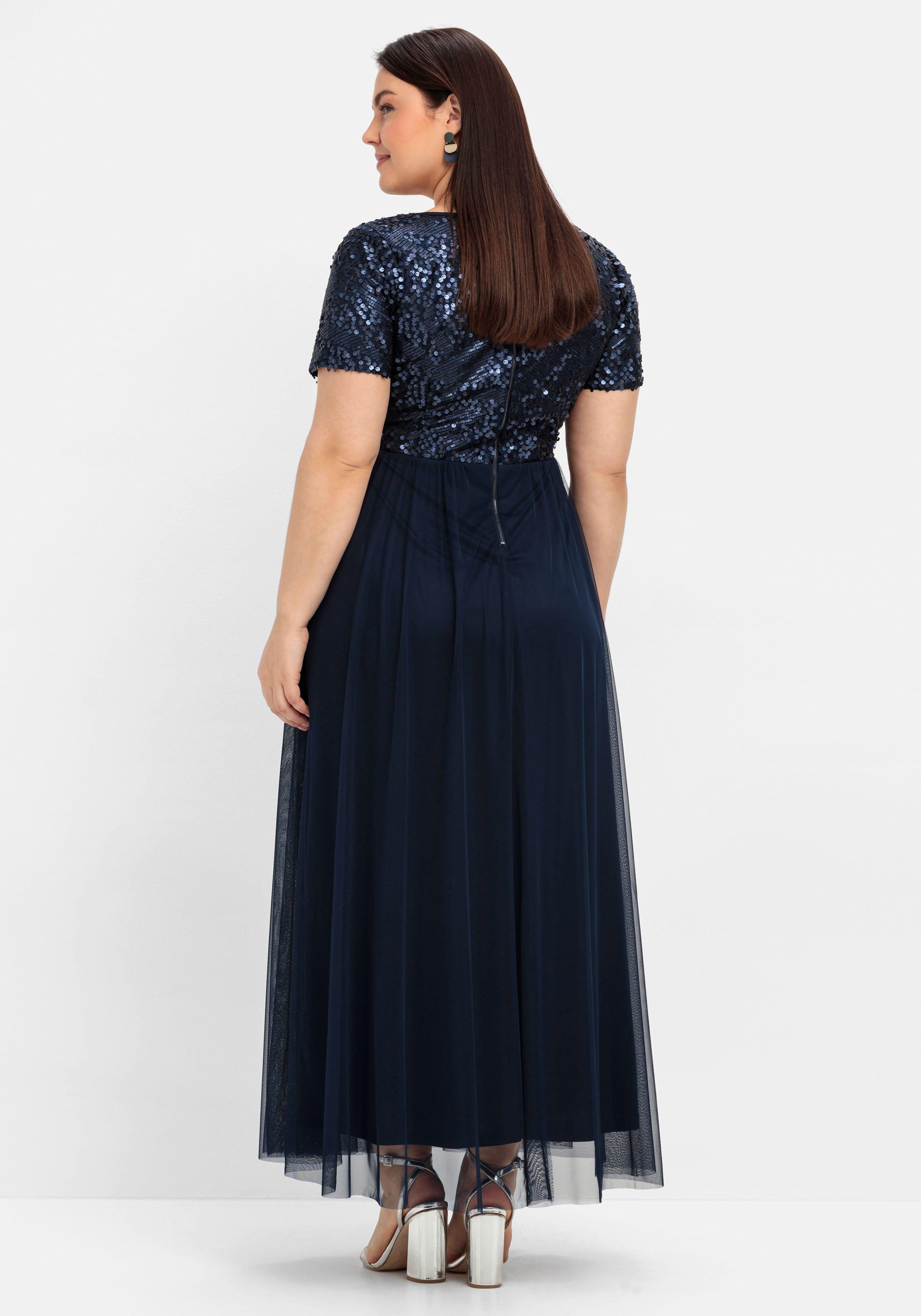 Abendkleid in A-Linie, mit Pailletten