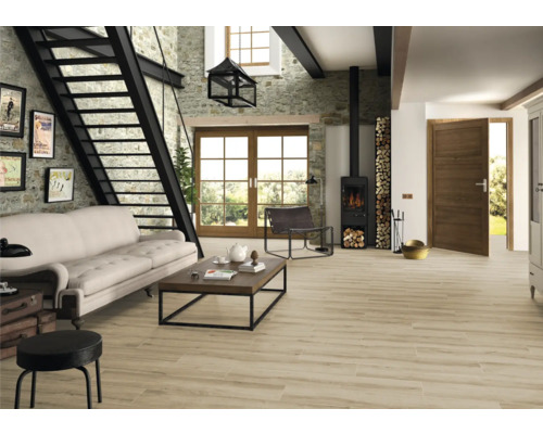 form & style porseleinen steengoed wand- en vloertegel FIRENZE LICHT EIKEN 23 x 120 x 1 cm mat