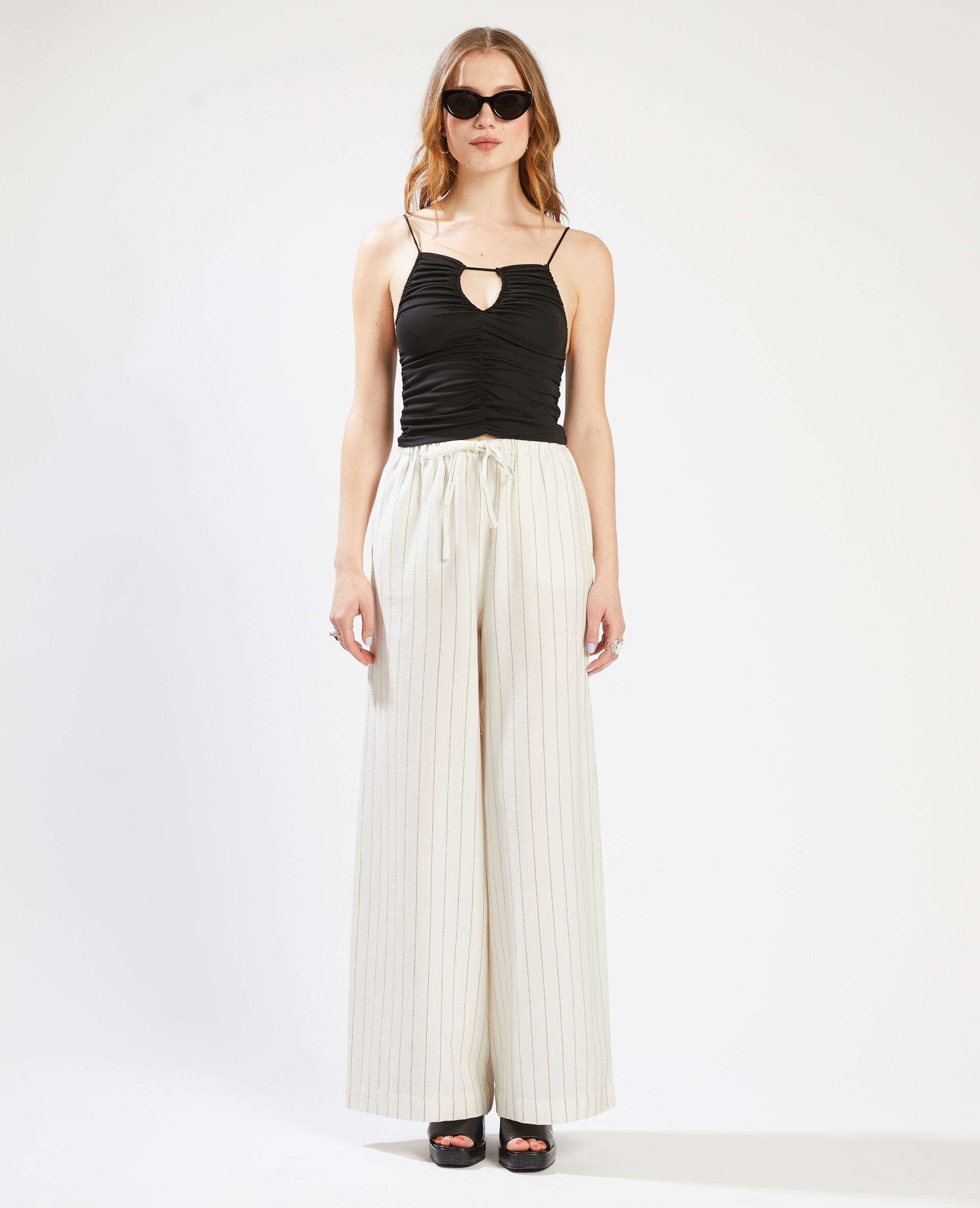 Pantalon large et droit SMALL - Rose clair
