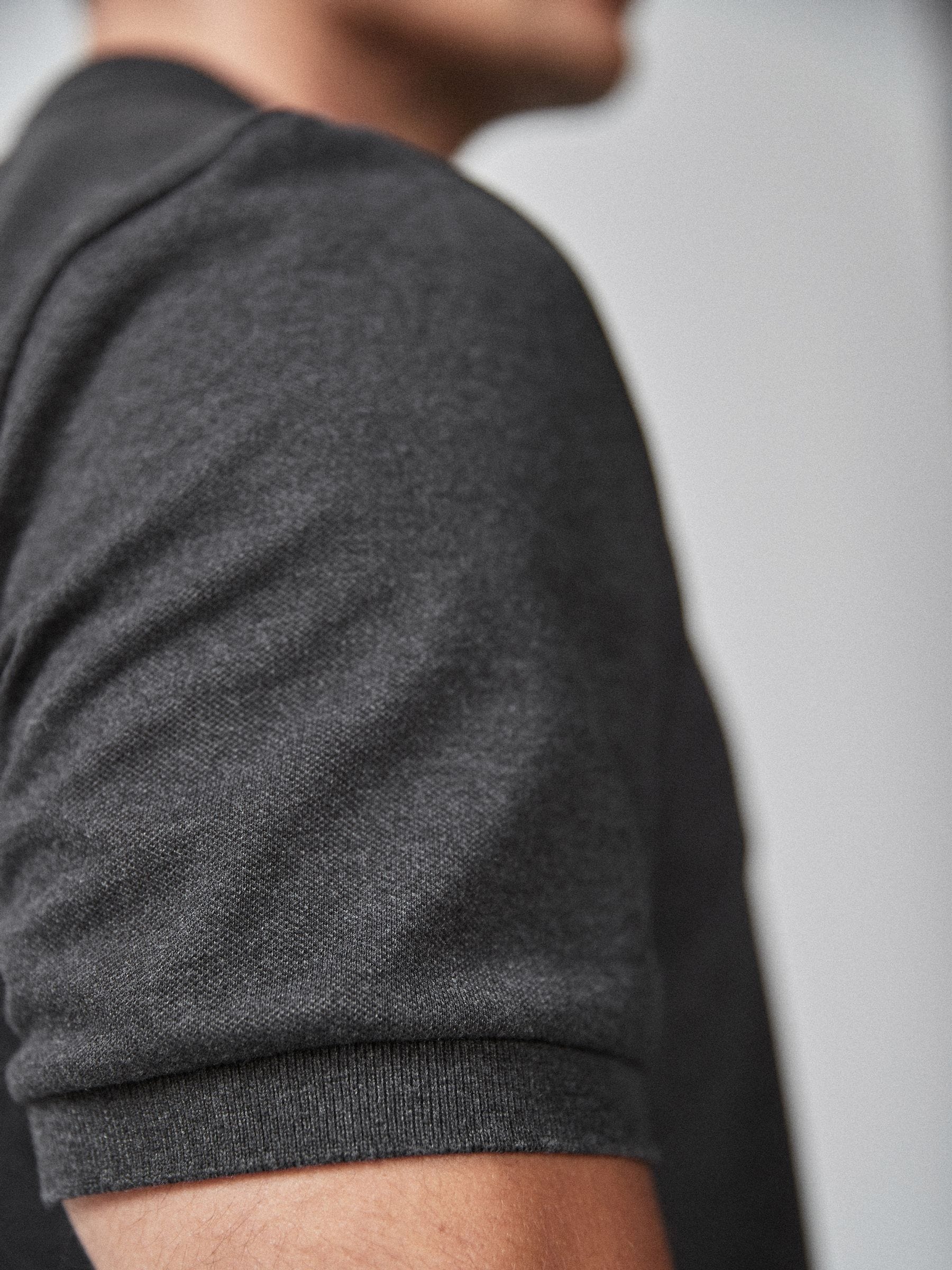 Antracietgrijs - Normale Pasvorm - Long-Sleeve Pique Polo Shirt