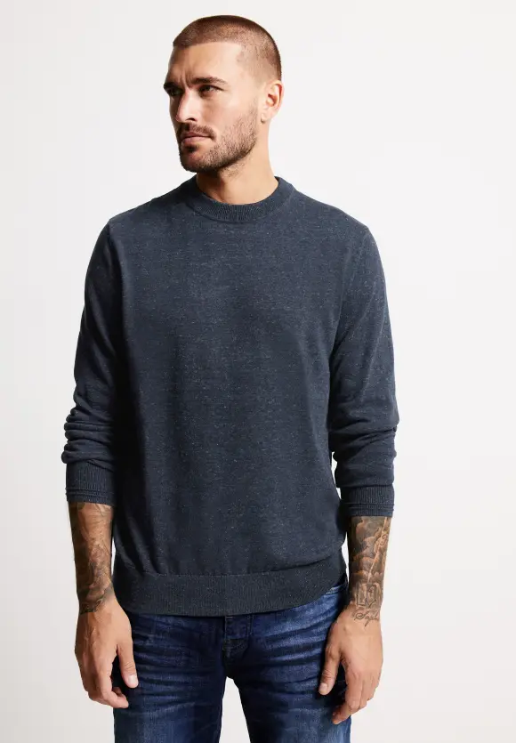 Basic Melange Pullover - eclipse blue melange