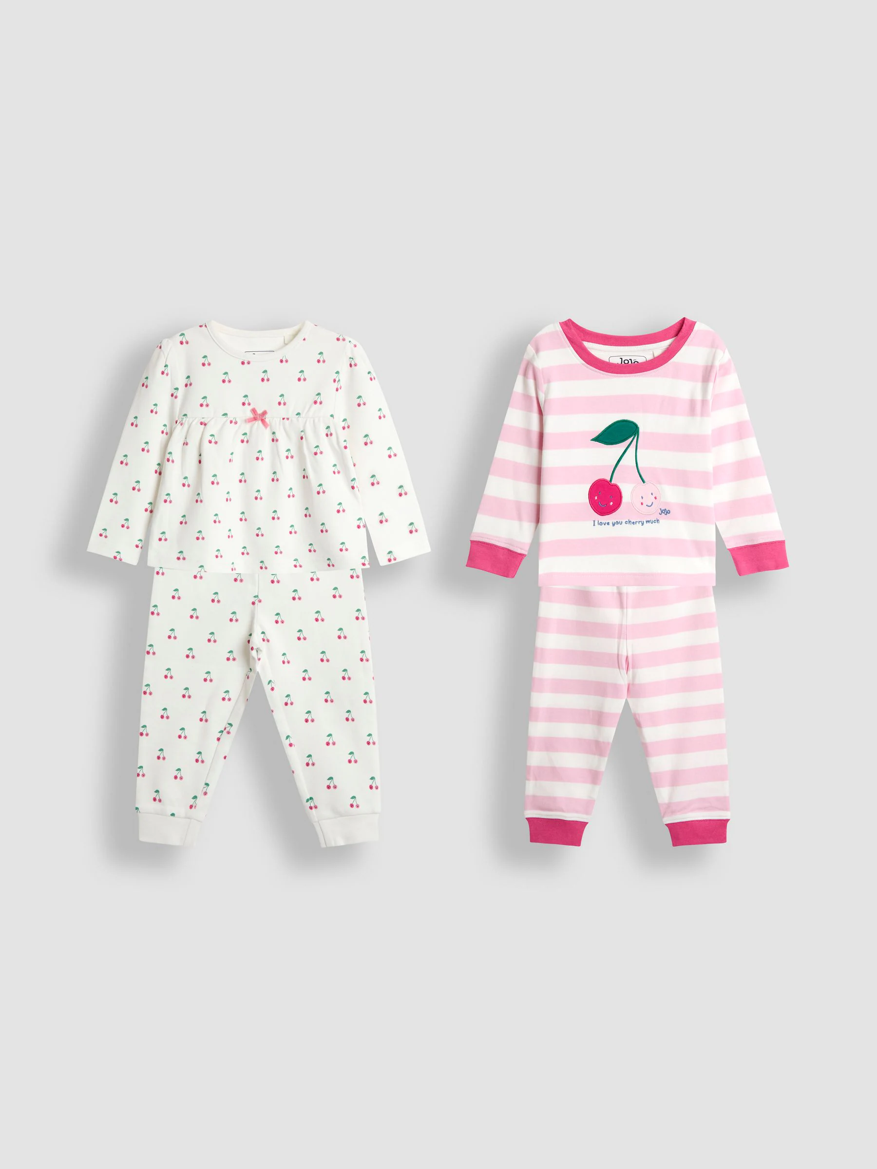 Roze kers - JoJo Maman Bébé 2 Pack Jersey Pyjamas