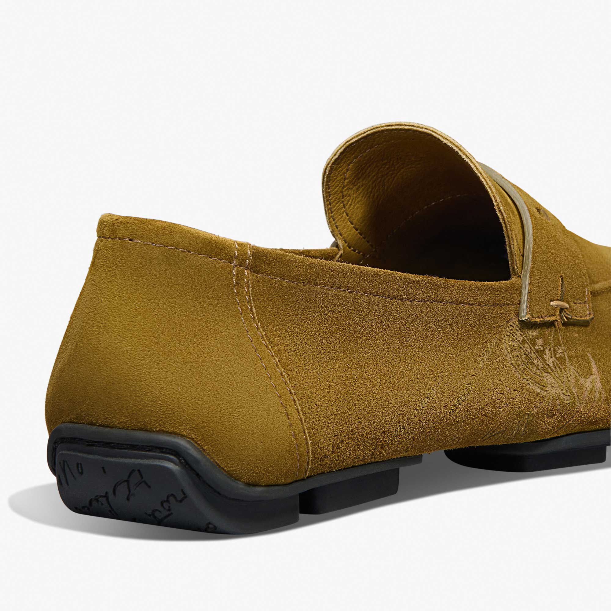 Mocassin Lorenzo Drive En Cuir Camoscio Scritto