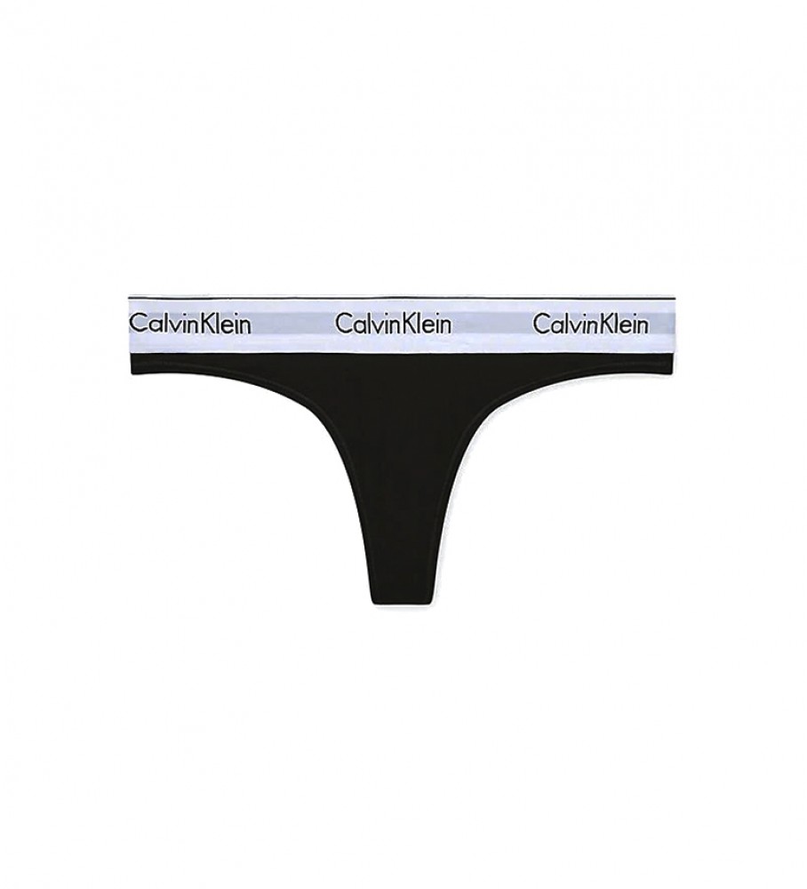 Calcinha fio dental Calvin Klein Modern Cotton preta