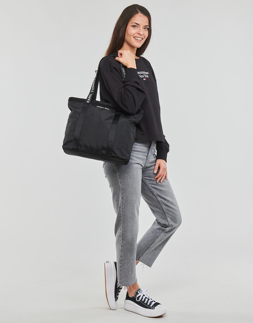Tommy Jeans - TJW BXY ESSENTIAL LOGO 1 CREW - Noir