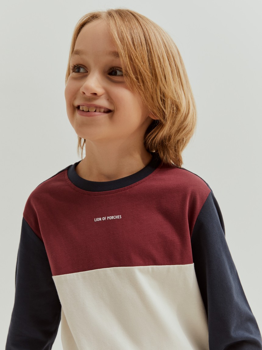 Sweater tricolor em algodão