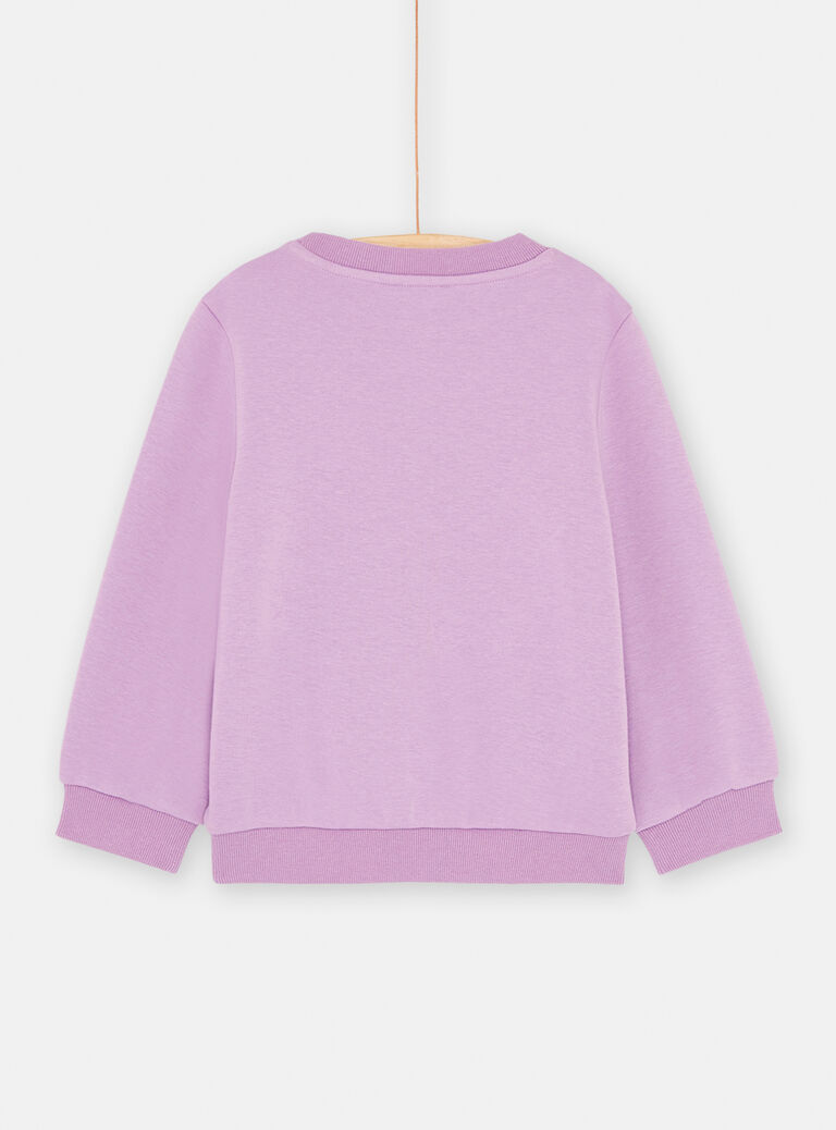 Sweat violet à animation biche pour fille