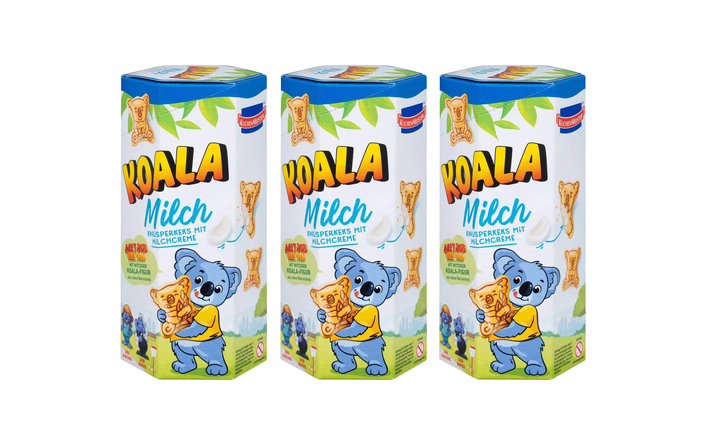 Koala Milch Kekse 3 x 75 gHohlkeks in Koala Form mit Konturaufdruck, gefüllt mit weisser Milchcreme
