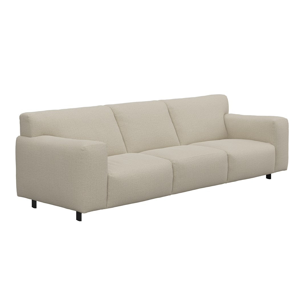Vesta 4-seter I Tekstil Cortina Sand, standardsøm, sort metallben 10 cm, Comfort CM
