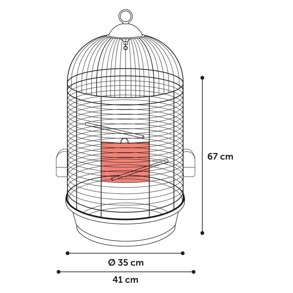 Cage à perruches sanna 2 35x35x67 cm bleu métallique