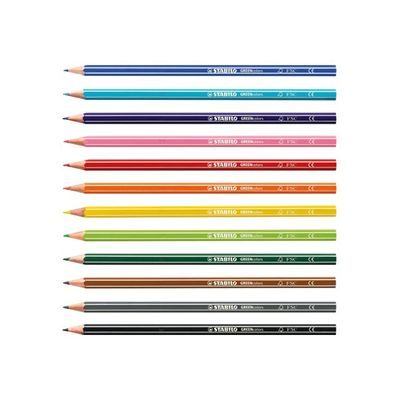 STABILO GREENcolors ARTY - 12 Crayons de couleur - couleurs assorties