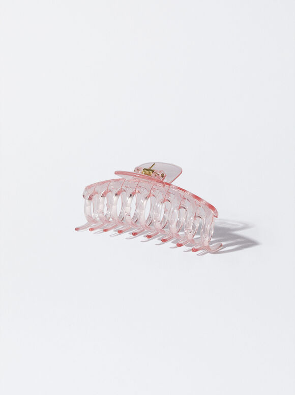 Pinça de cabelo de resina - Rosa