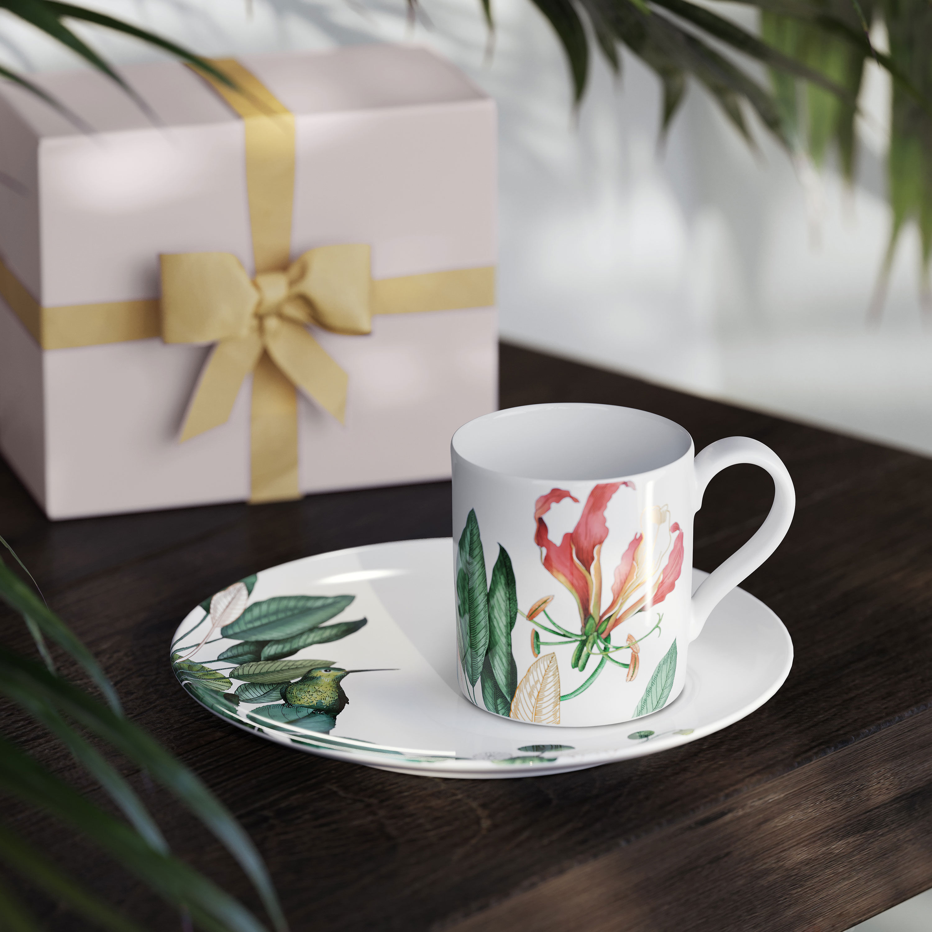Avarua Coffee cup Multi-colored, 5.8 oz, Premium Bone Porcelain