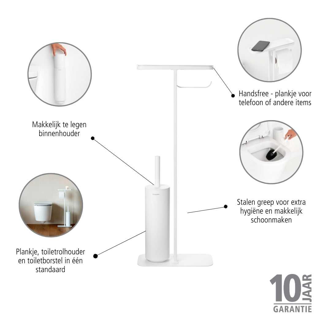 Brabantia MindSet Toiletbutler - Mineral Fresh White