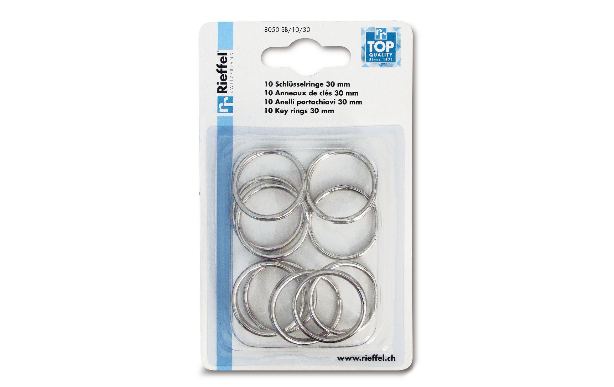 Schlüsselring 30 mm, 10 Stück, SilberRinge für Ihren Schlüsselbund