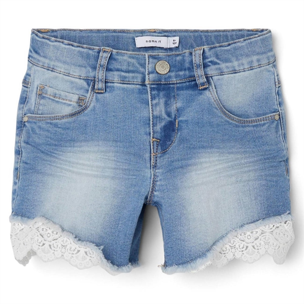 Medium Blue Denim Salli Slim Denim Shorts Noos