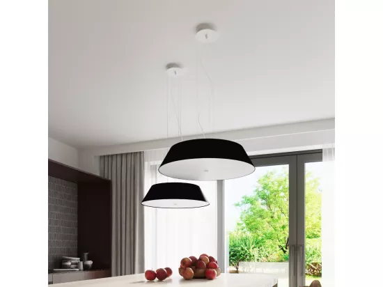 Sollux VEGA Plafonnier Cylindrique Noir 60cm E27