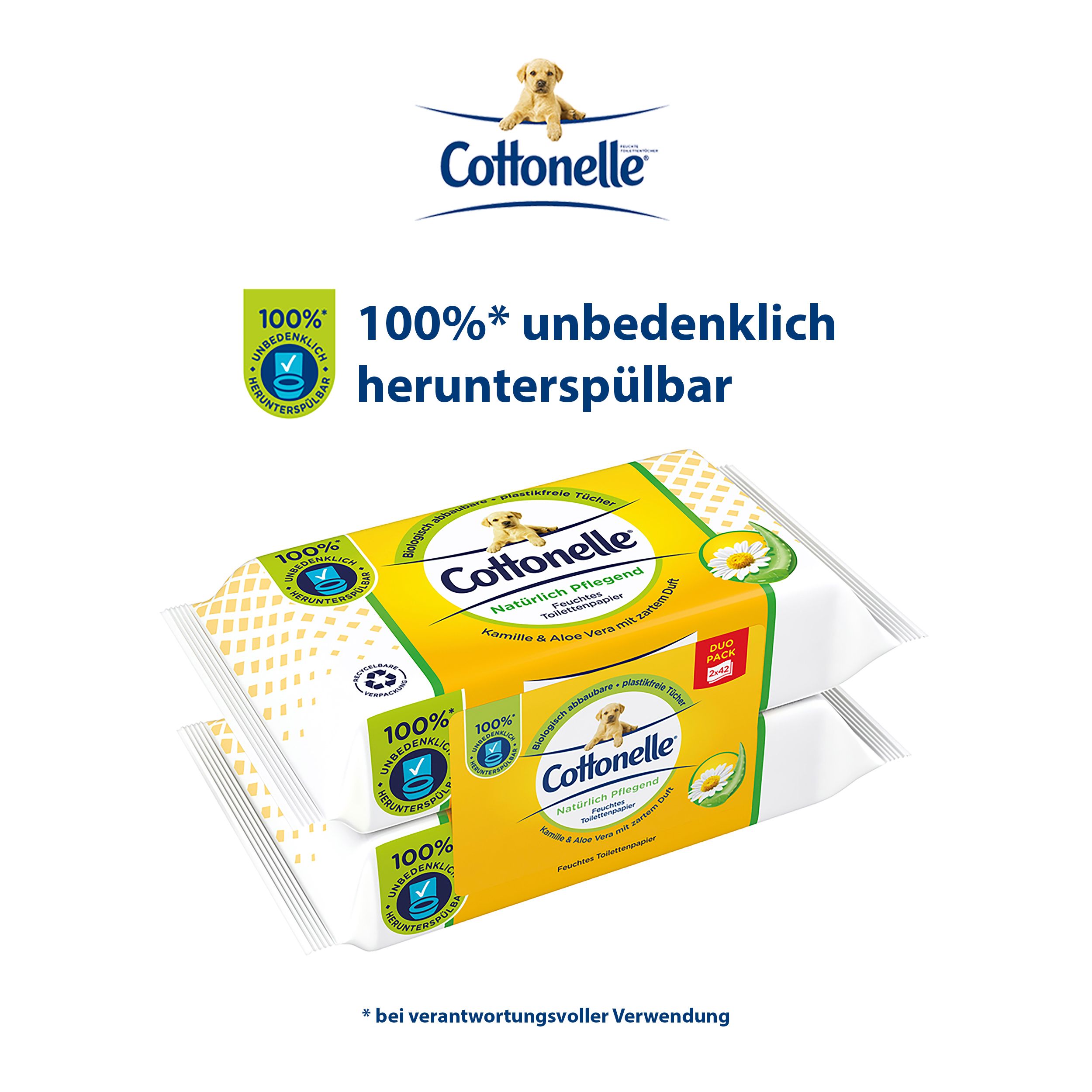 Cottonelle Feuchtes Toilettenpapier Kamille & Aloe Vera Duo-Pack
