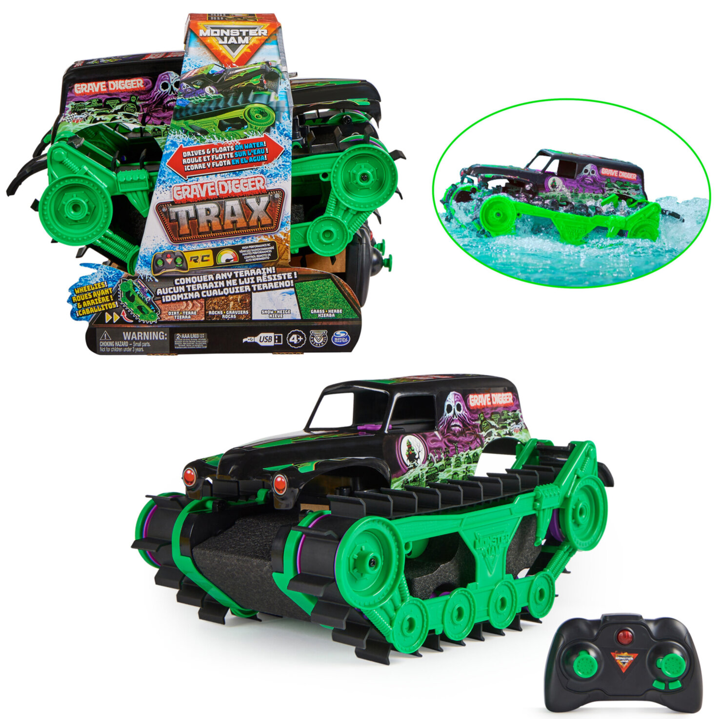 Spinmaster MonsterJam Grave Digger Trax