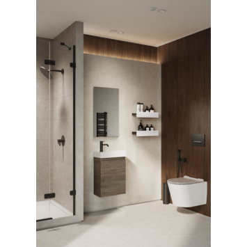 Atlantic Toiletmeubel Imani donker eik met witte wastafel