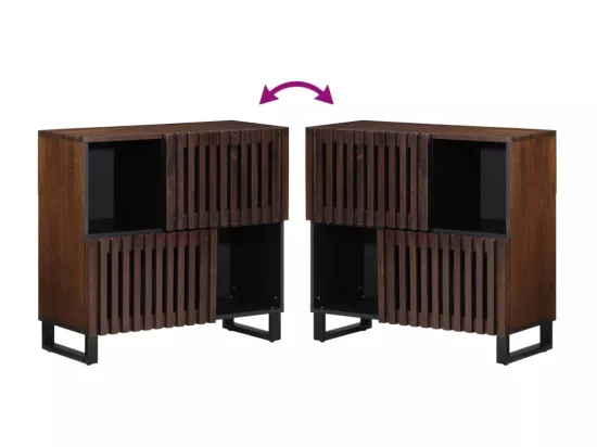 Buffet marron 80x34x75 cm bois massif de manguier