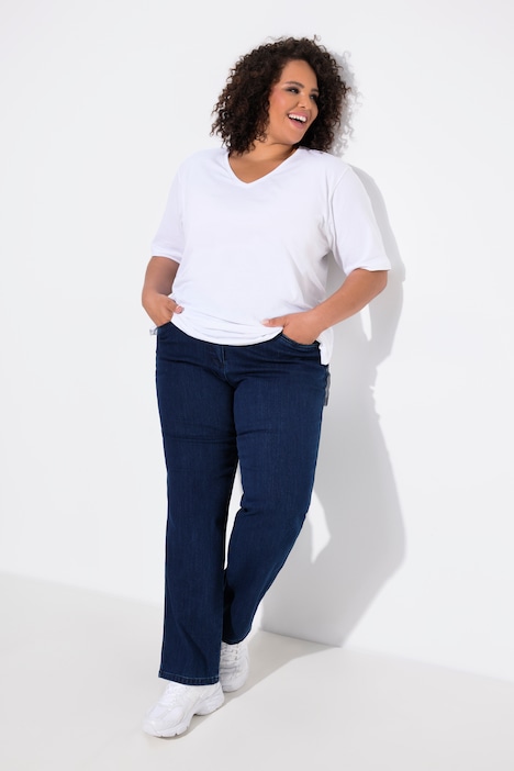 Jeans Mony, konisches Bein, Reißverschlusstaschen