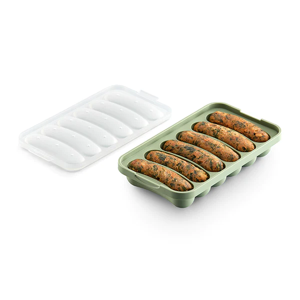 Moule silicone 6 saucisses végétales Veggie sausage vert Lékué