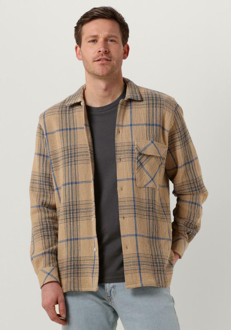 WOODBIRD camel woodbird overshirt prize check shirt